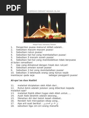 Kumpulan Soal Cerdas Cermat Agama Islam | PDF