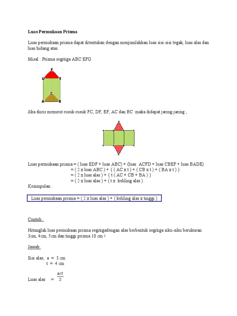 Luas Permukaan Prisma | PDF