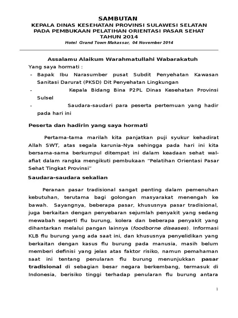 Sambutan Kadis | PDF