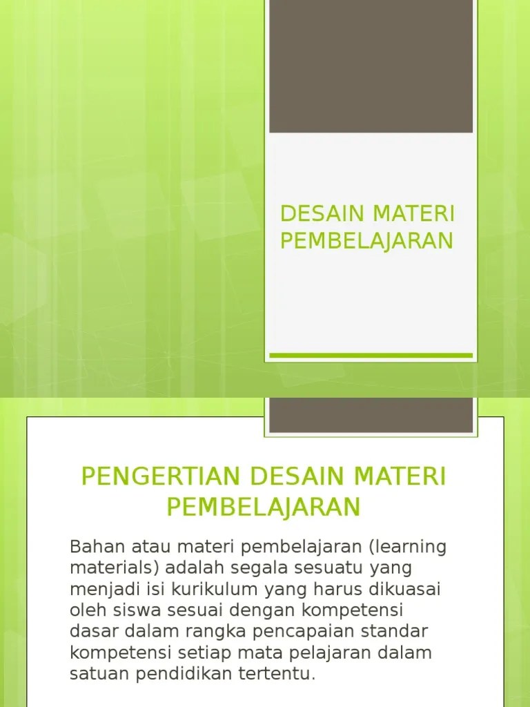 Desain Materi Pembelajaran | PDF