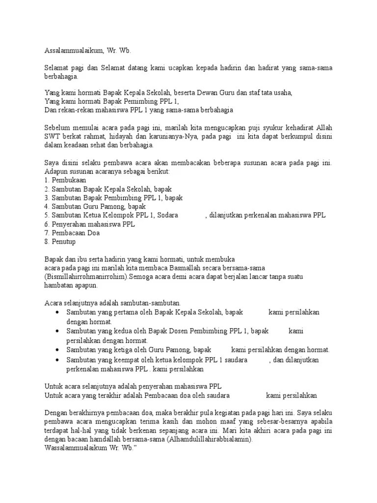 Contoh Pidato Perpisahan Mahasiswa Ppl · Kumpulan Contoh Terbaru