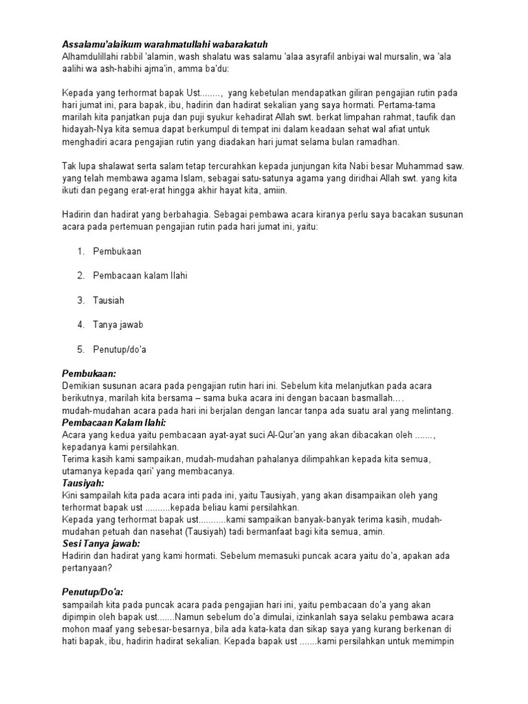 Acara Pengajian Jumat | PDF