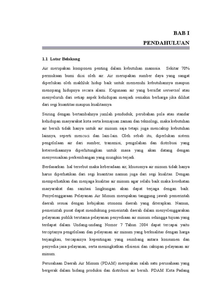 BAB 1 Latar Belakang Sistem Pengolahan Air | PDF