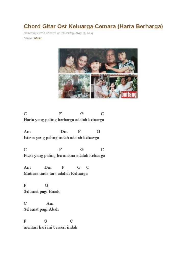 Chord Gitar Lagu Keluarga Cemara
