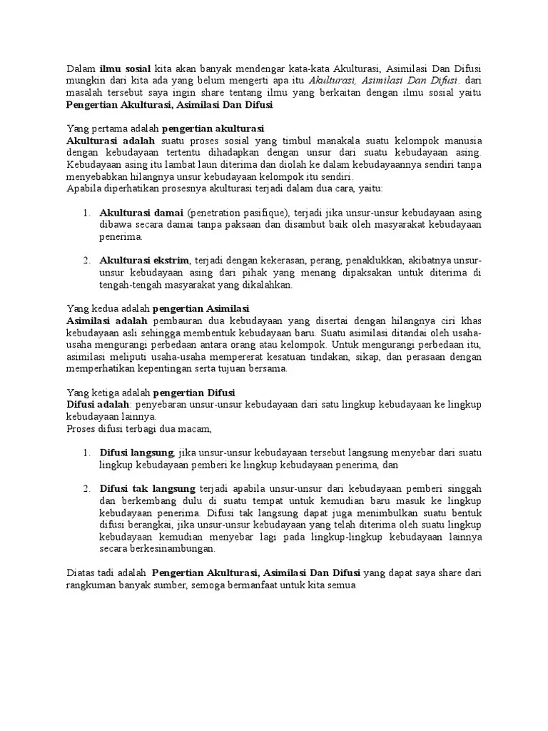 Apa Perbedaan Antara Asimilasi Dan Akulturasi - Berbagi Informasi
