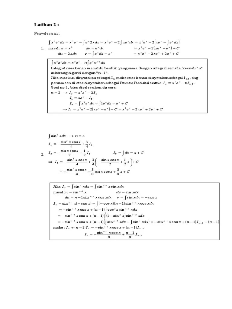 Latihan 2+penyelesaian Kalkulus | PDF