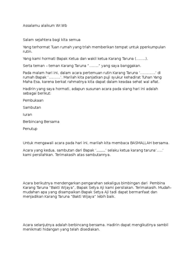 Pidato Bahasa Jawa Karang Taruna – Goresan