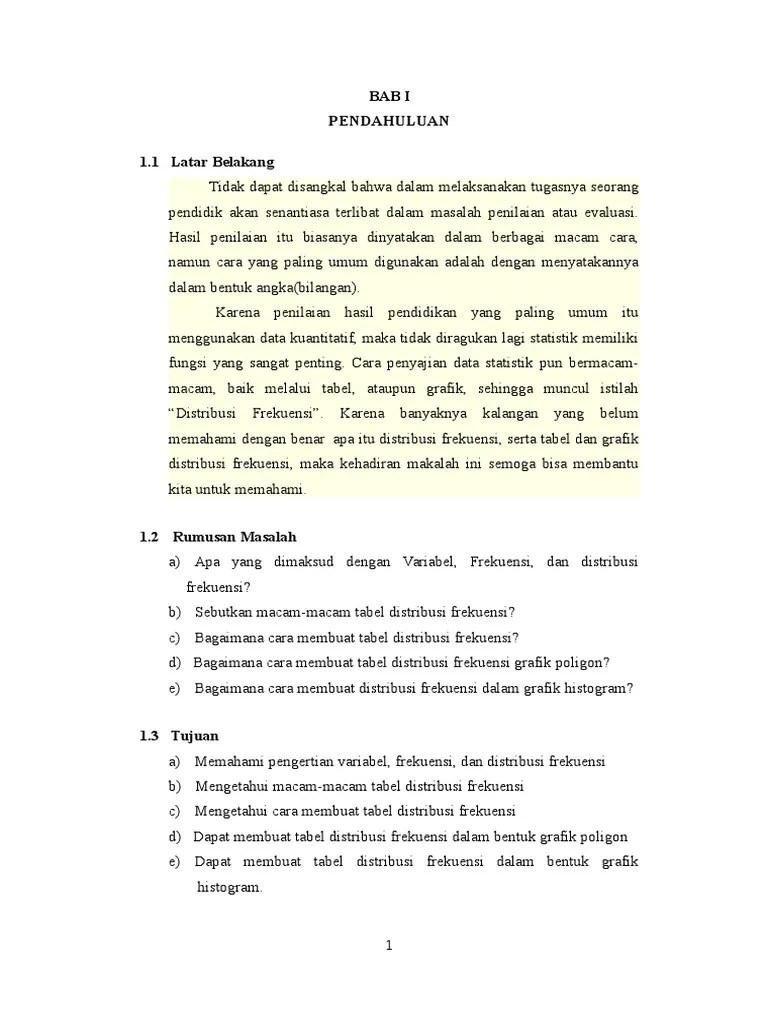 Makalah Distribusi Frekuensi