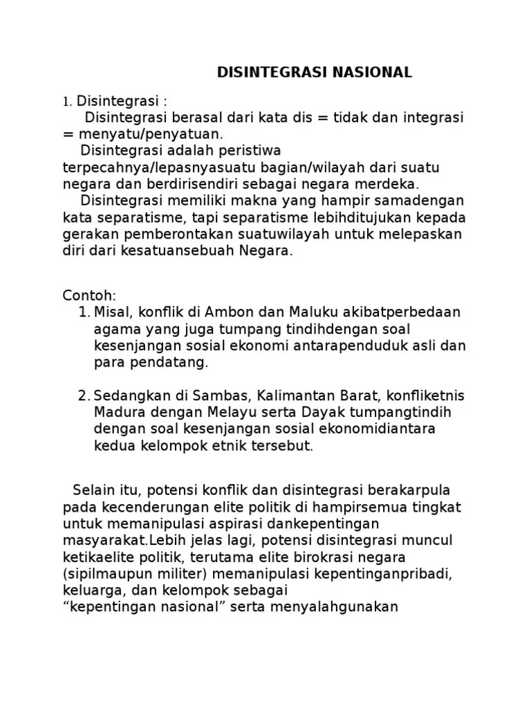 Disintegrasi Nasional | PDF