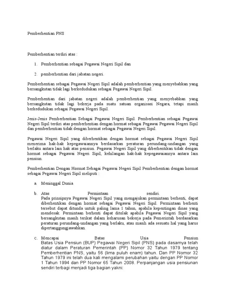 Pp No 32 Tahun 1979 Tentang Pemberhentian Pns – Sekali