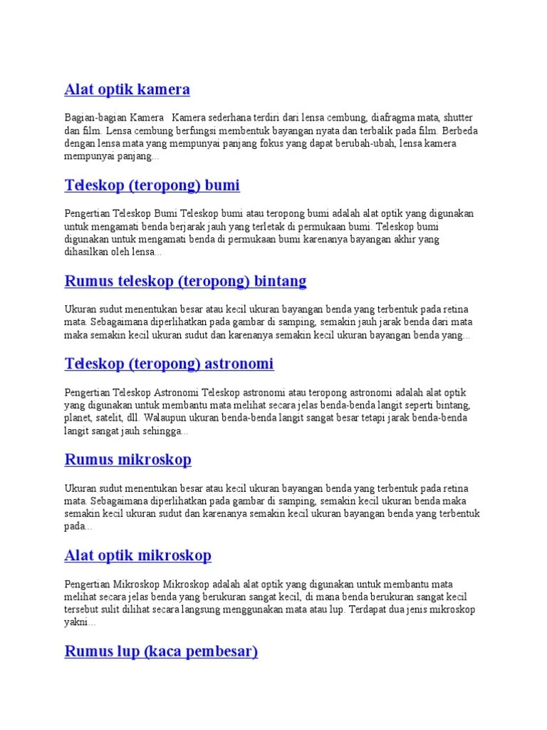 Alat Optik Kamera
