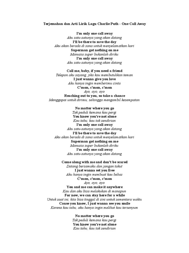 Terjemahan Dan Arti Lirik Lagu | PDF