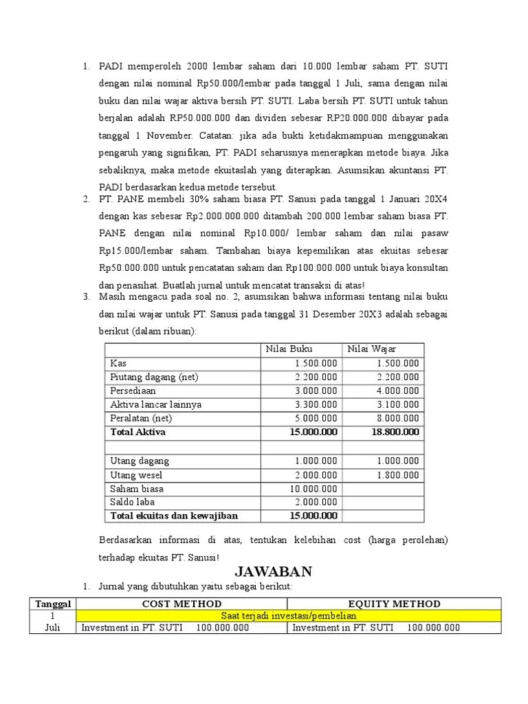 Contoh Soal Stock Dividend