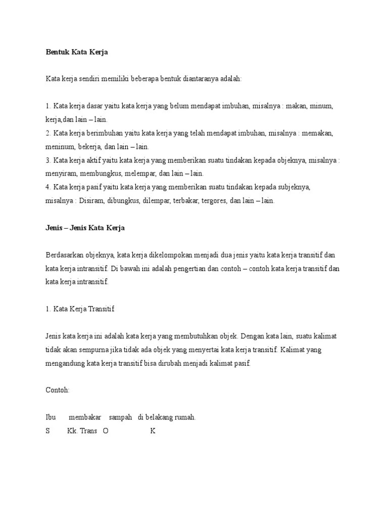Bentuk Kata Kerja | PDF