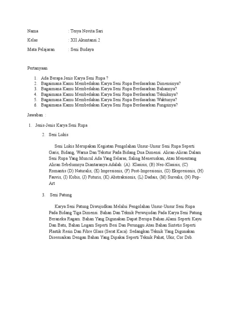 Tugas Seni Budaya | PDF