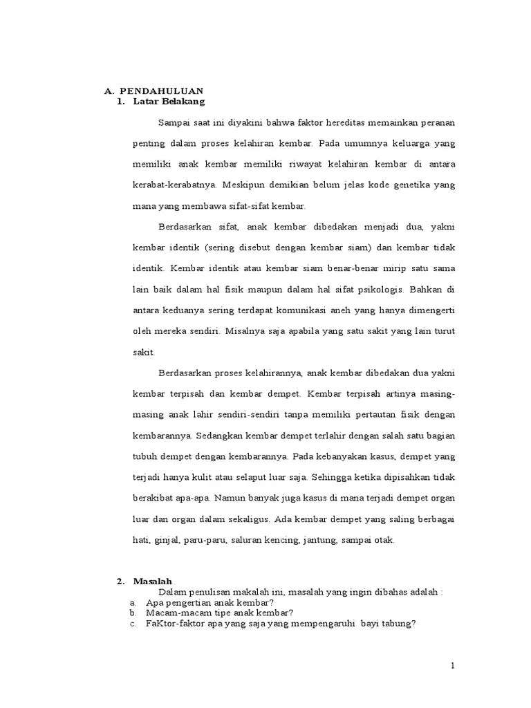 Makalah Anak Kembar | PDF