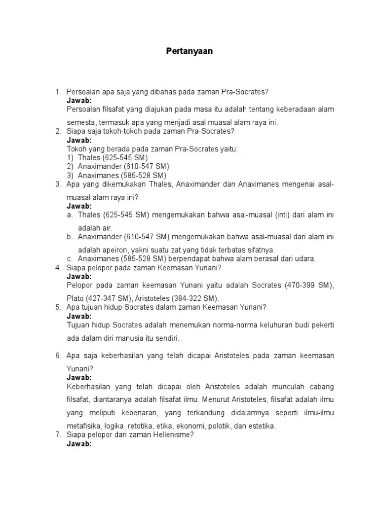 Pertanyaan Filsafat | PDF