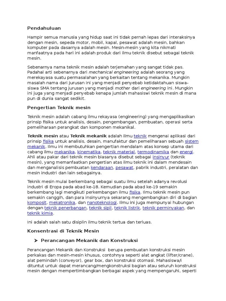 Makalah Pengenalan Teknik Mesin | PDF