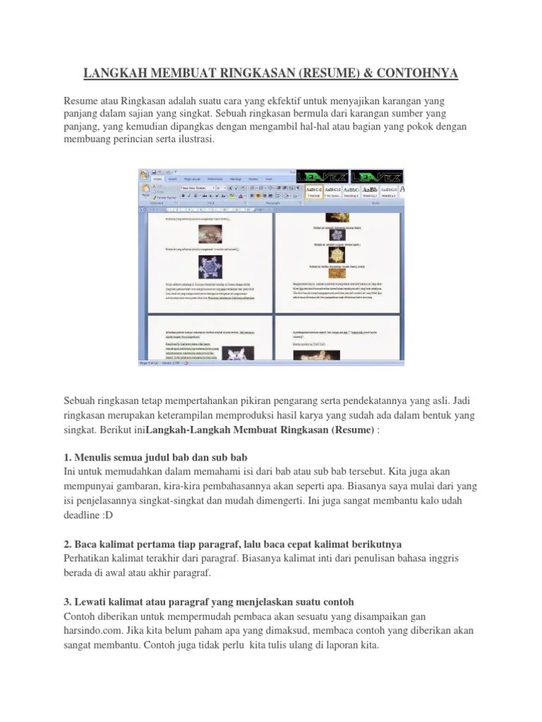 Langkah Membuat Ringkasan