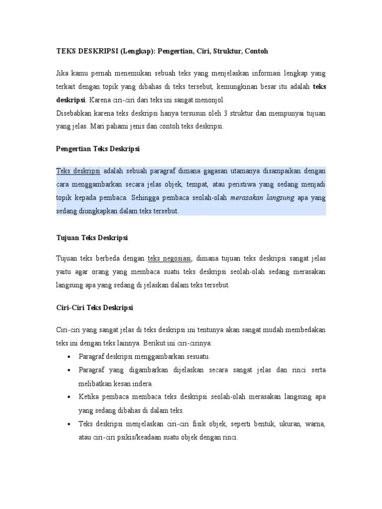 Teks Deskripsi | PDF