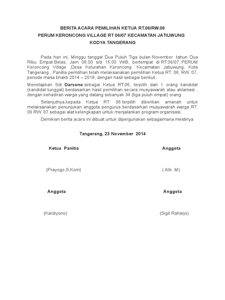 Contoh Berita Acara Hasil Rapat Anggota Koperasi - Delinewstv