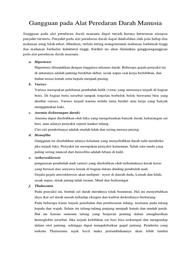 Rpp Peredaran Darah Manusia Kelas 5 Sd