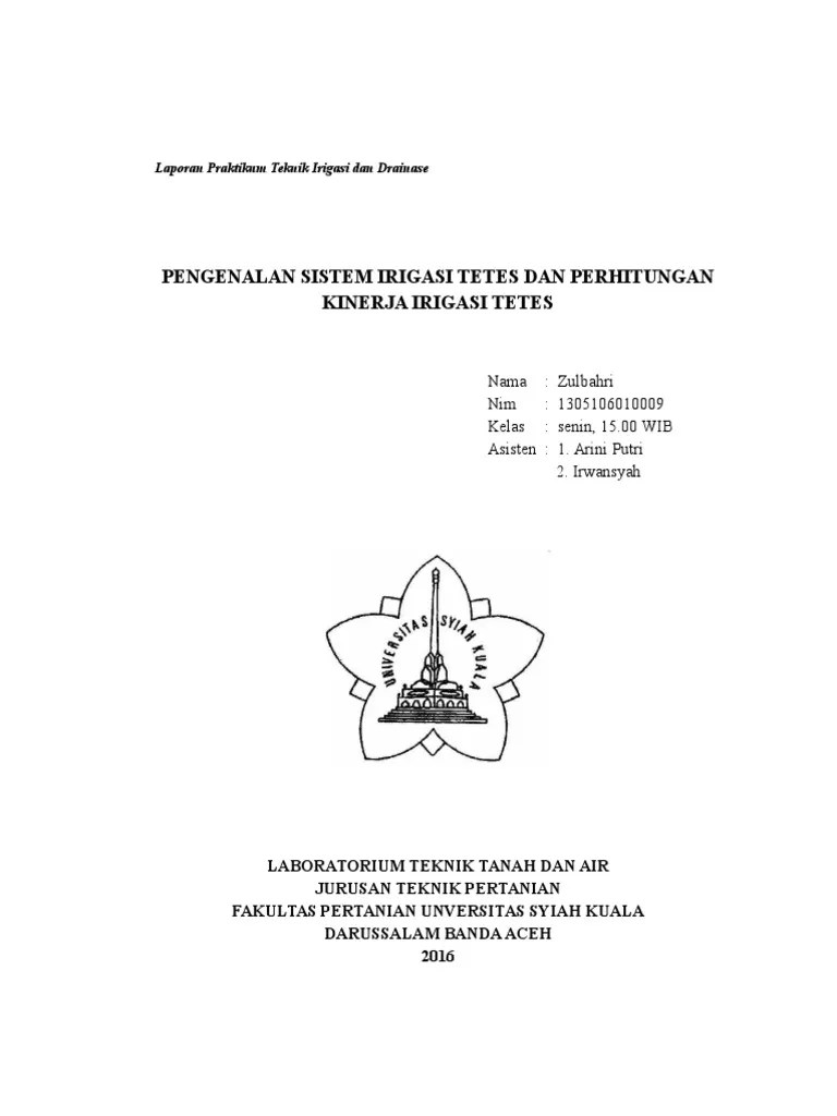 Laporan IRIGASI TETES Bahry | PDF