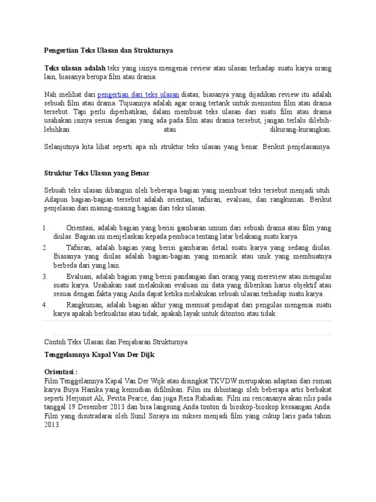 Teks Ulasan Novel Beserta Strukturnya Identitas Orientasi Sinopsis Analisis  Evaluasi - Berbagi Struktur