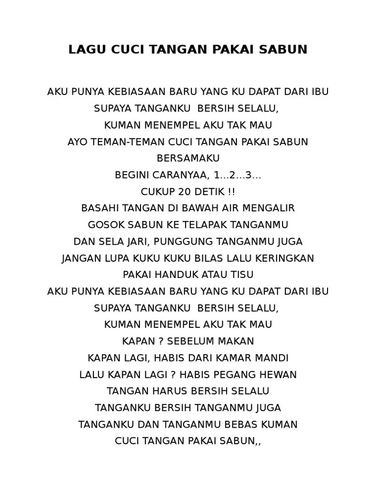 Lagu Cuci Tangan Pakai Sabun | PDF