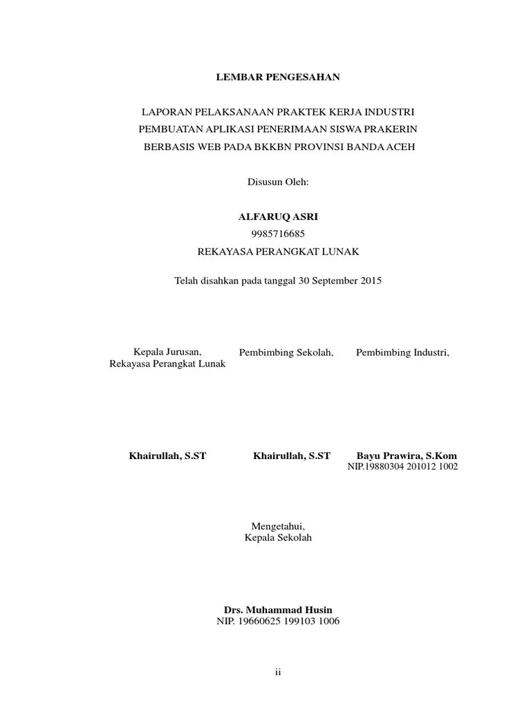 Contoh Laporan Pkl Rpl Pdf