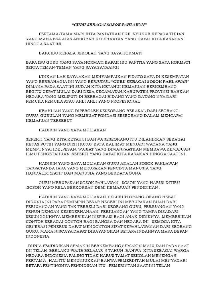 Pidato GURU SEBAGAI SOSOK PAHLAWAN | PDF