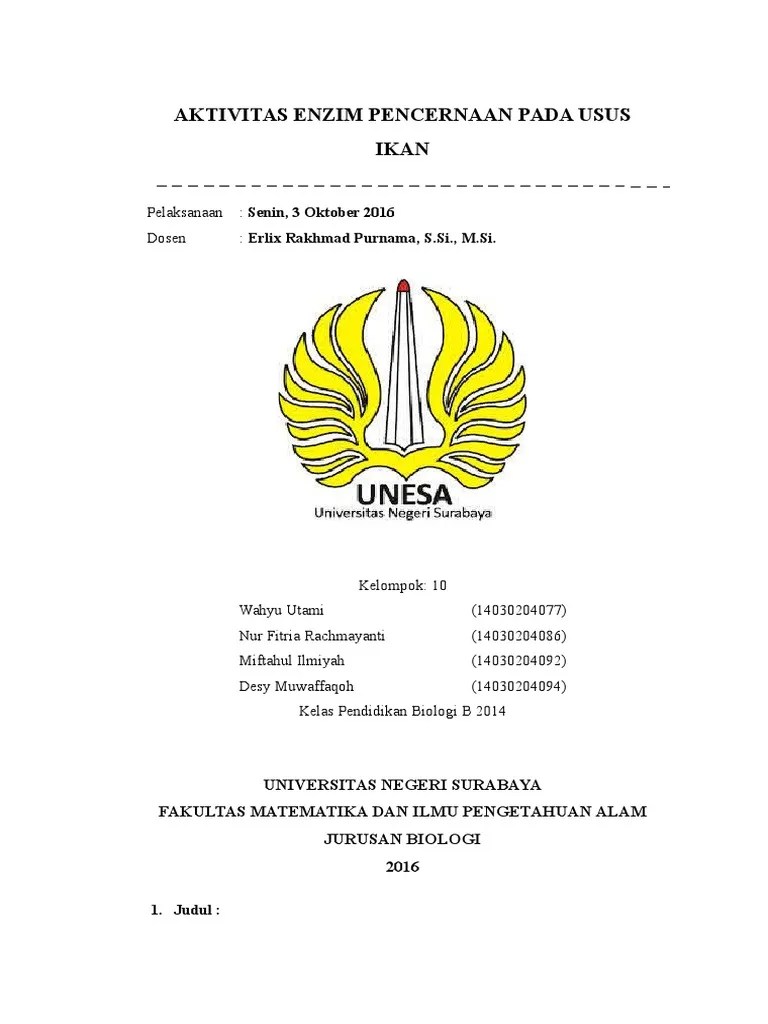 Aktivitas Enzim Pencernaan Pada Usus Ikan | PDF