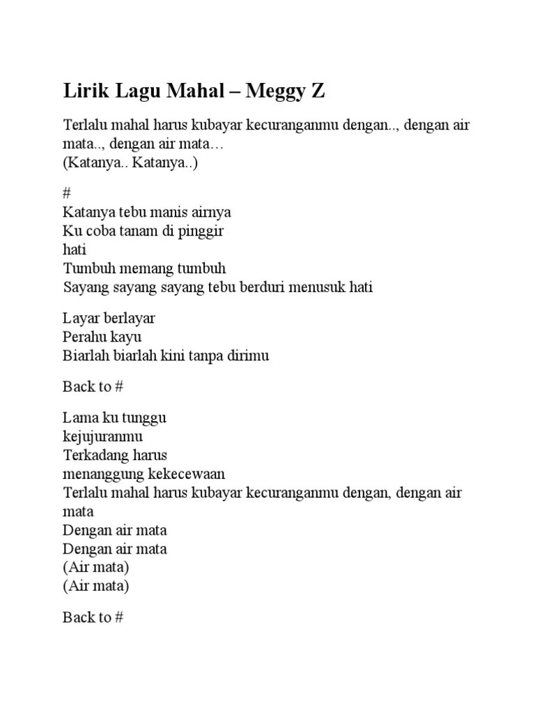 Lirik Lagu Mahal | PDF