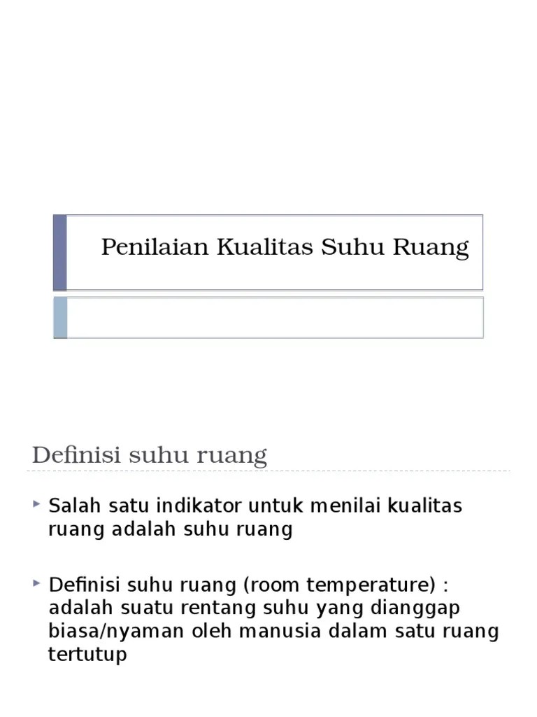Penilaian Kualitas Suhu Ruang | PDF