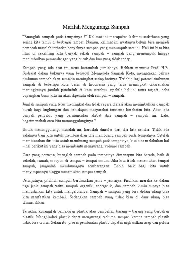 Marilah Mengurangi Sampah | PDF