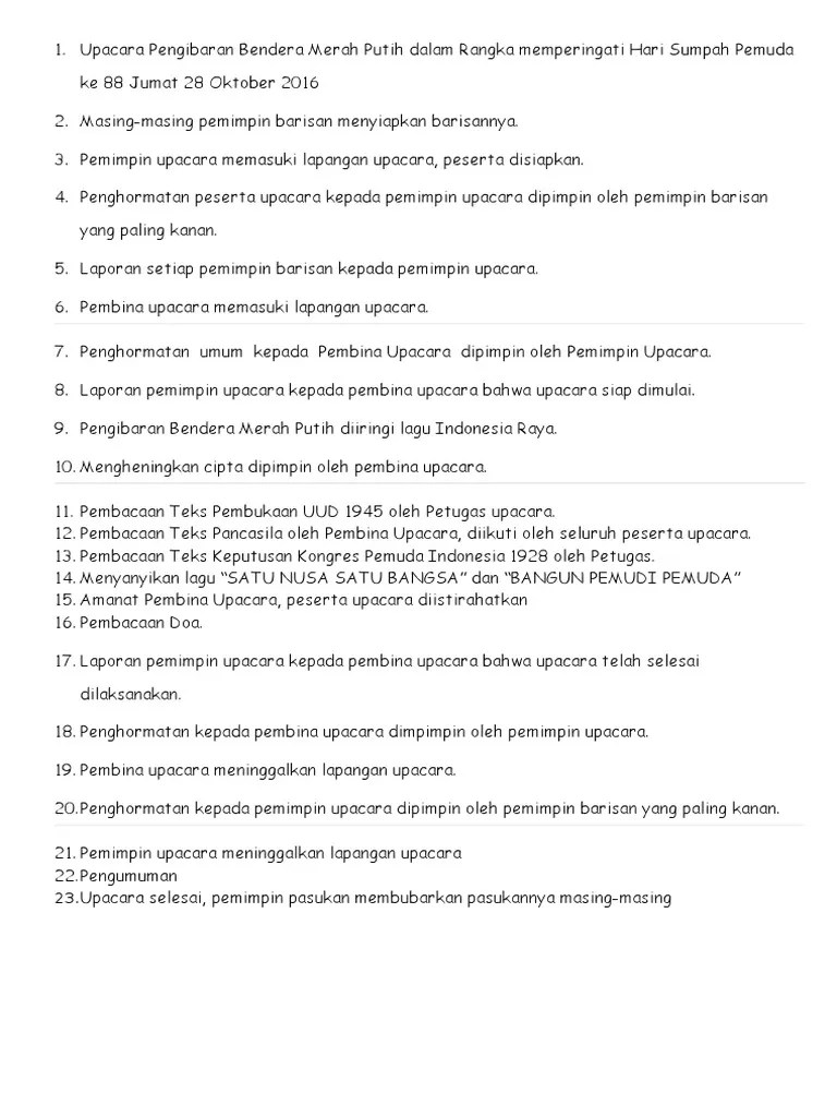 Susunan Upacara | PDF