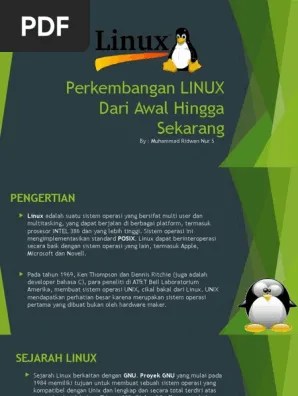 Perkembangan LINUX Dari Awal Hingga Sekarang | PDF