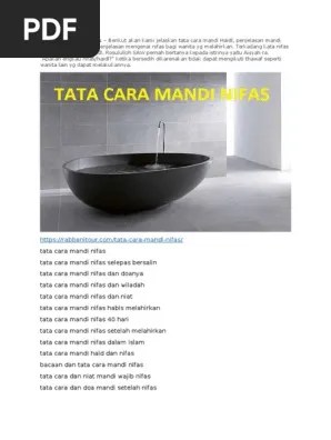Tata Cara Mandi Nifas | PDF