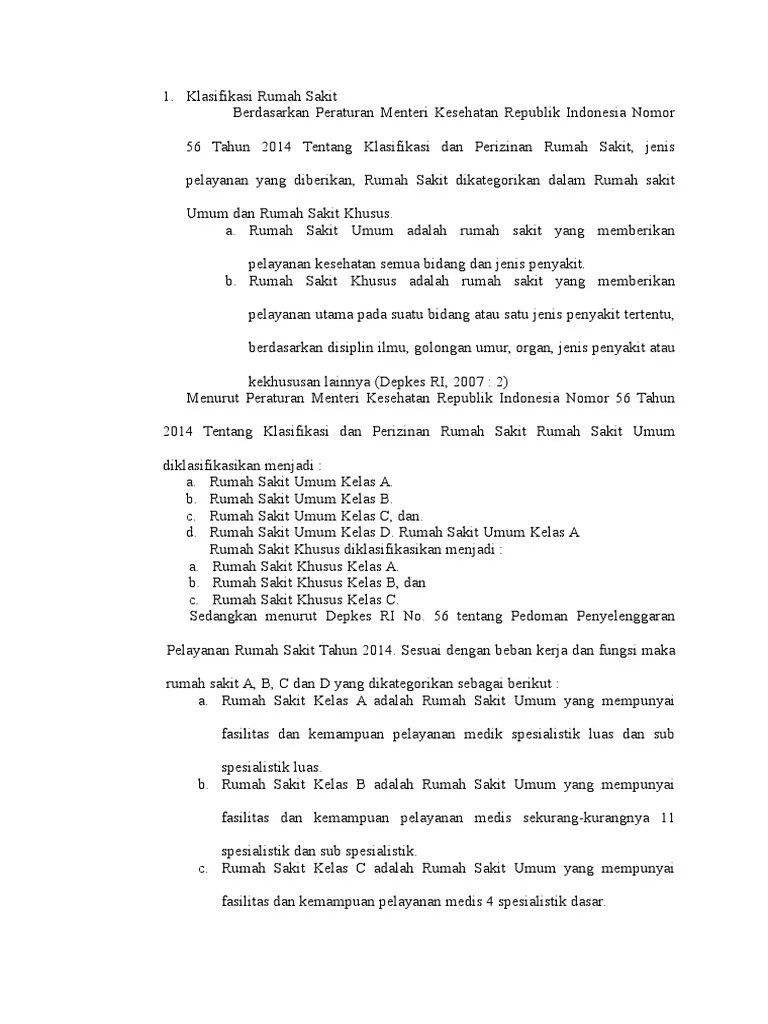 Klasifikasi Rumah Sakit | PDF