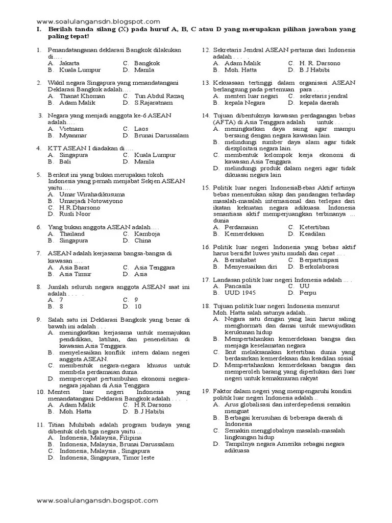 Soal UAS PKN Kelas 6 Semester 2 | PDF