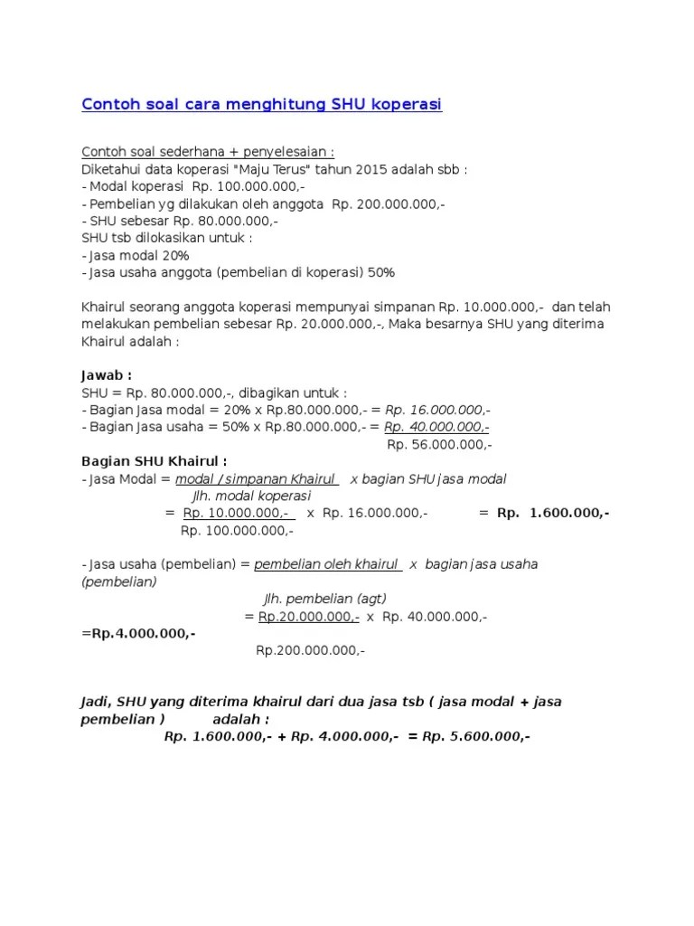 Pertanyaan Tentang Permodalan Koperasi