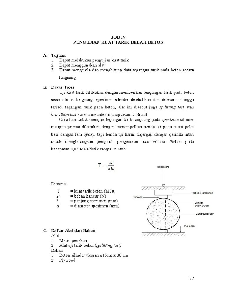 04 - Pengujian Kuat Tarik Belah | PDF