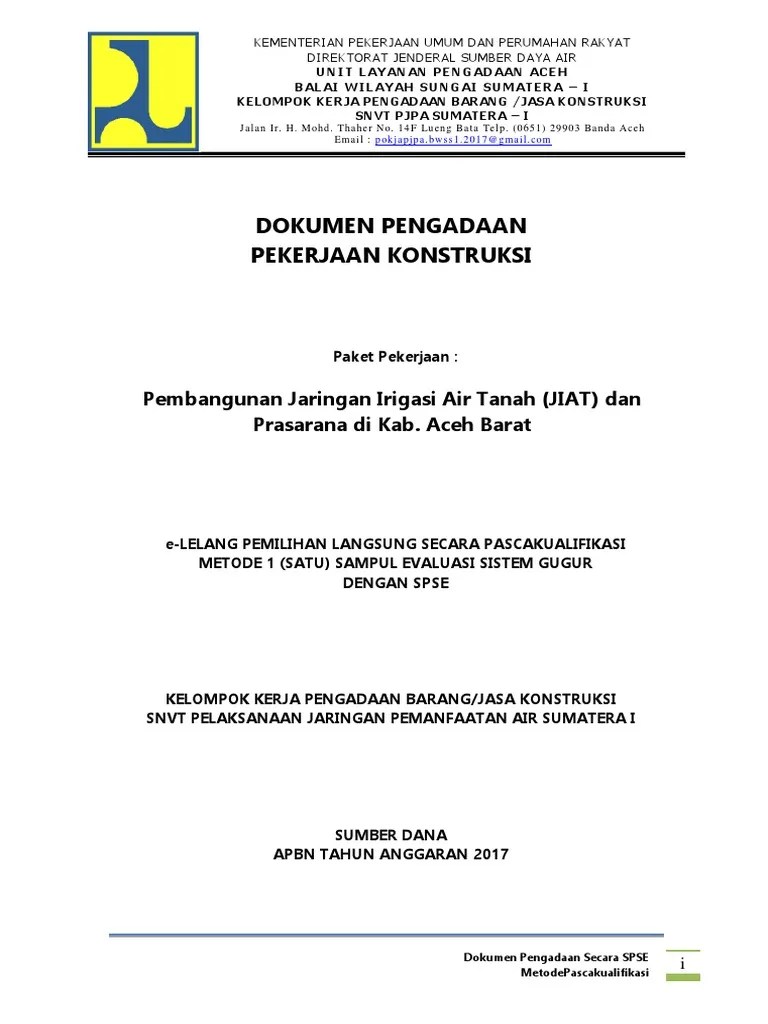 Dok. Pengadaan Pemb. JIAT Dan Prasarana Di Kab. Aceh Barat | PDF