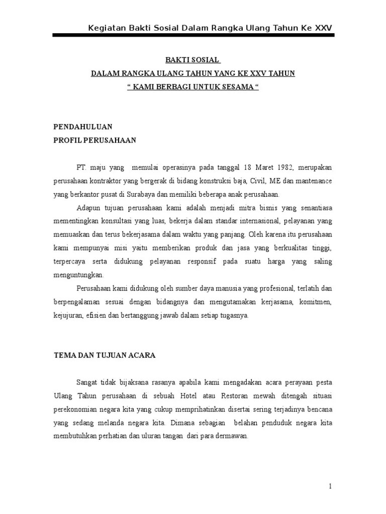 Contoh Proposal Bakti Sosial | PDF