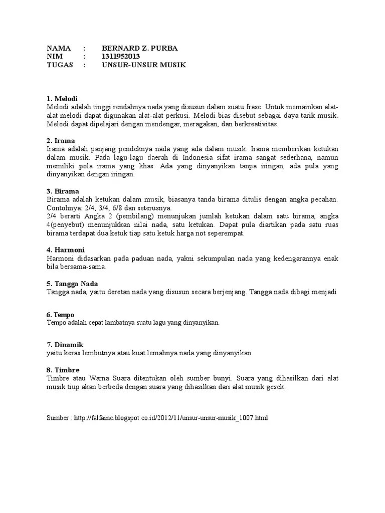 Tugas Unsur Musik 250416 | PDF