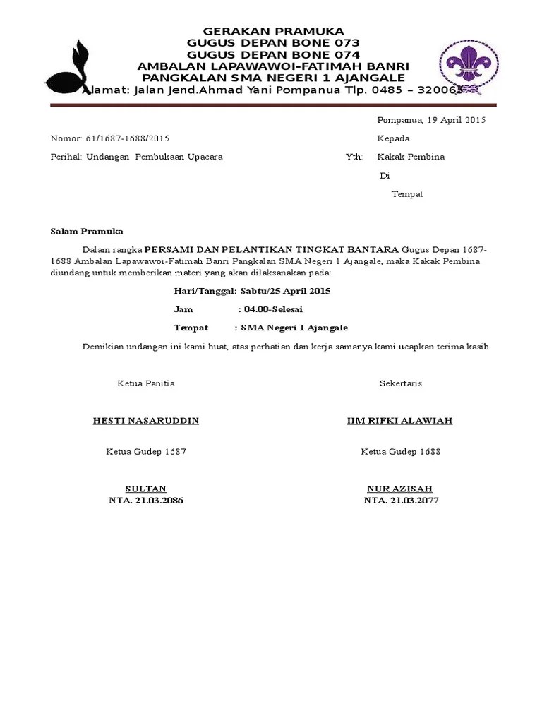 Contoh Surat Pramuka | PDF