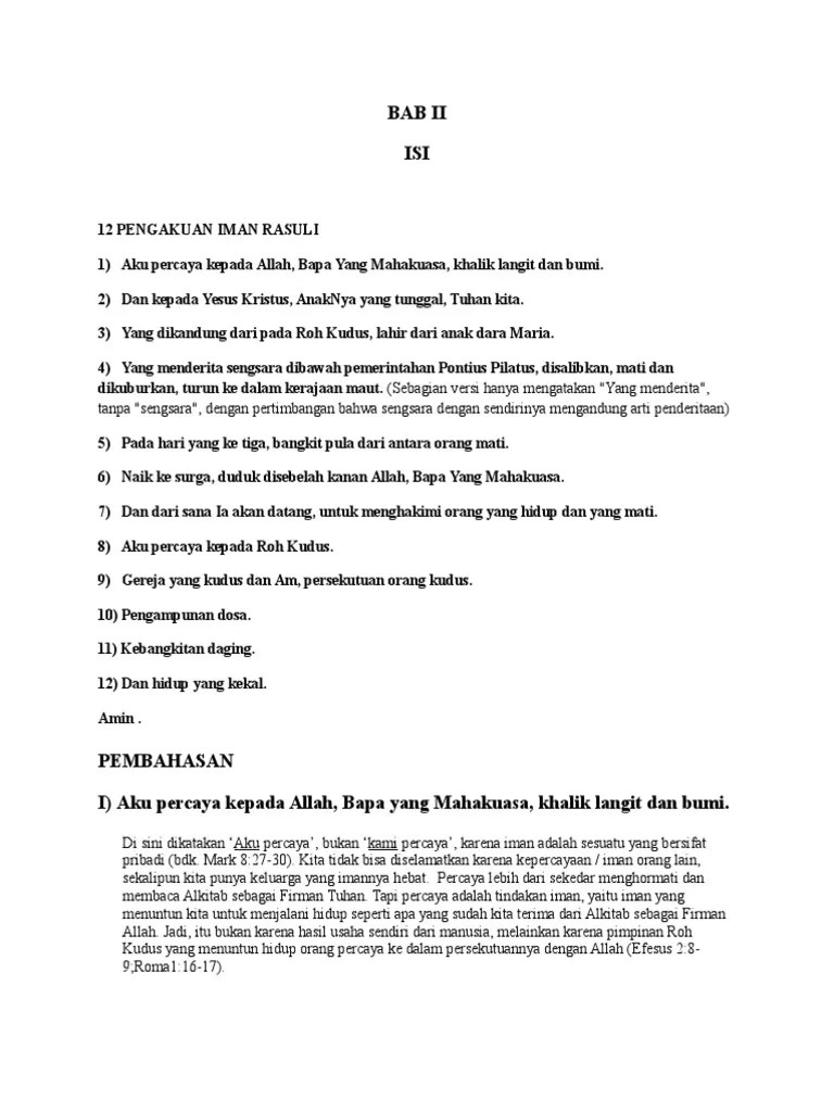 Pengakuan Iman Rasuli | PDF