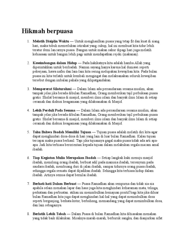 Hikmah Berpuasa | PDF