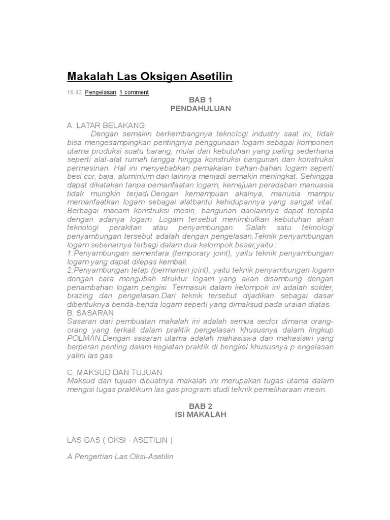 Makalah Las Oksigen Asetilin | PDF