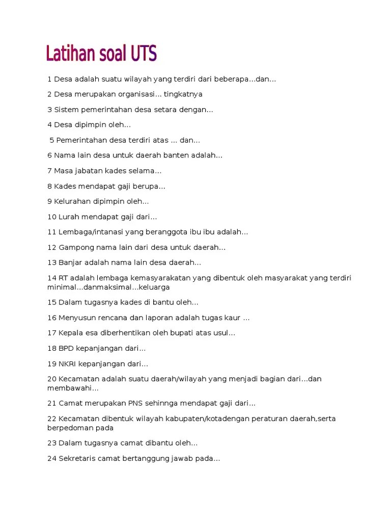 1 Desa Adalah Suatu Wilayah Yang Terdiri Dari Beberapa